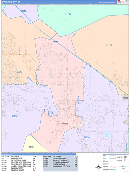 Cathedral City Map Color Cast Style
